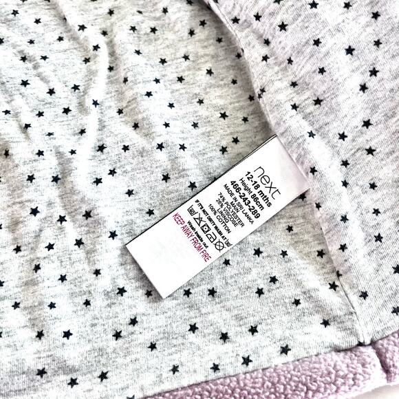 Next girls pink polar fleece lined fall spring coat jacket size 12/18 months - Picture 4 of 5